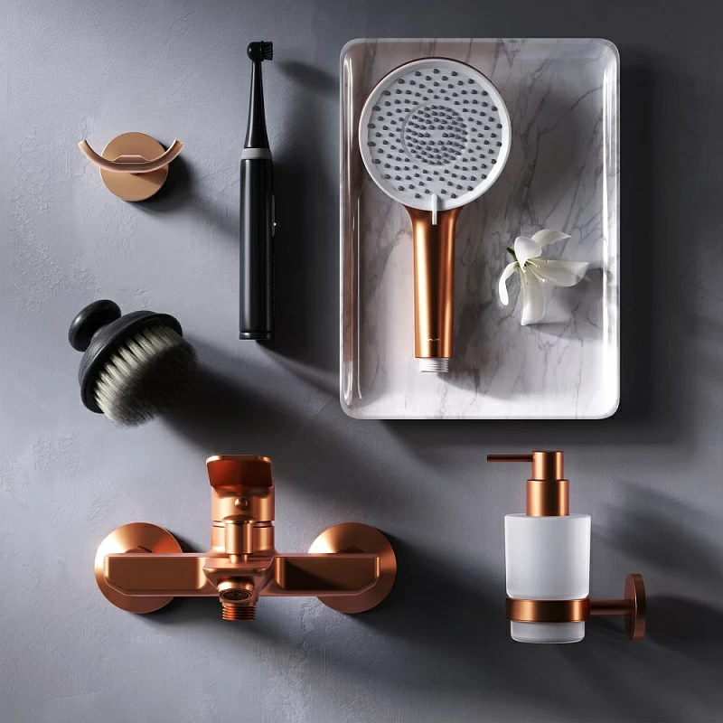 Смеситель для ванны и душа AM.PM X-Joy F85A10044 розовое золото