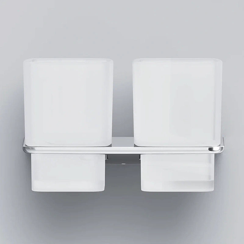 Стакан для зубных щеток настенный двойной AM.PM Inspire 2.0 A50A343400 стеклянный, хром