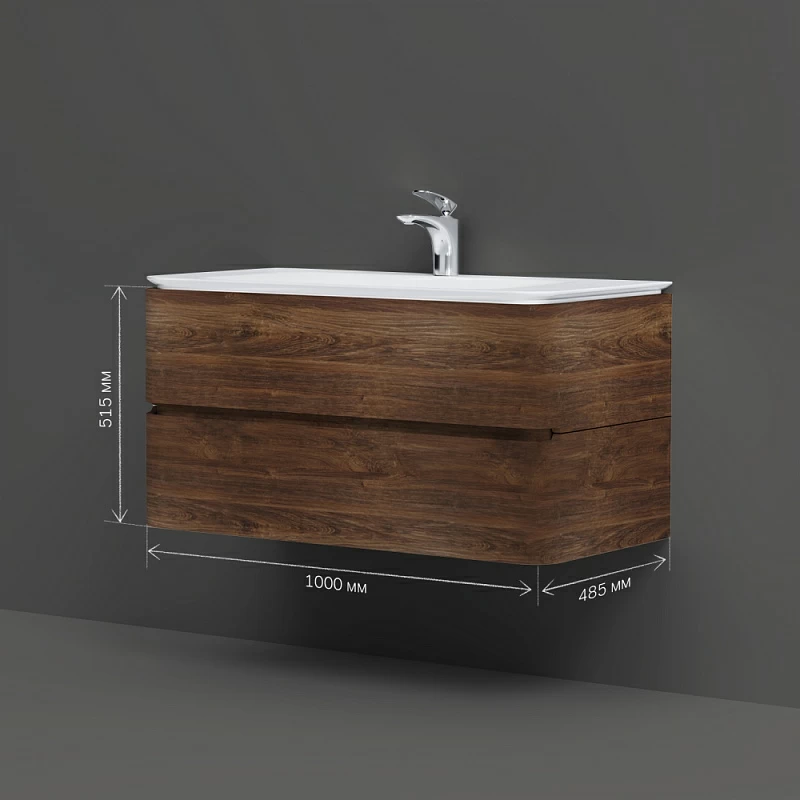 Тумба под раковину 100 AM.PM Sensation M30FHX1002NF подвесная под дерево орех