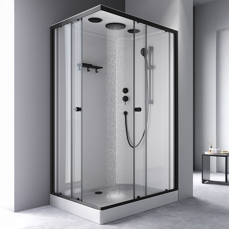 Душевая кабина 90x120 AM.PM X-Joy W94C-403-12090BT профиль черный матовый, низкий поддон