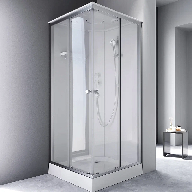 Душевая кабина 90x90 AM.PM X-Joy W94C-403-090MT профиль серебристый, низкий поддон