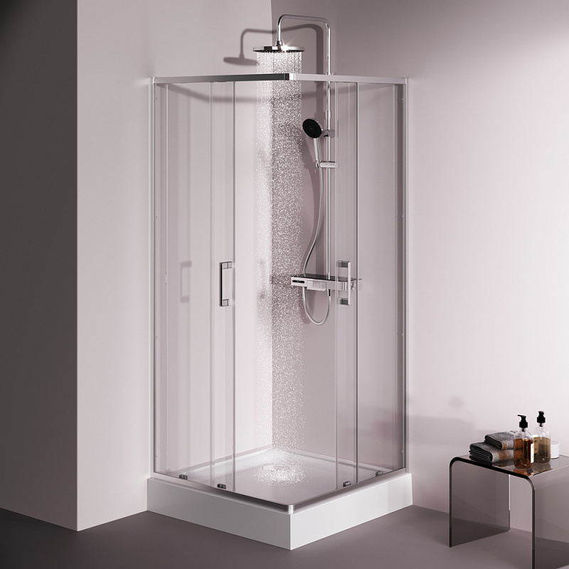 Душевое ограждение без поддона 90x90 AM.PM Above W9XG-403-9090-MT профиль серебристый