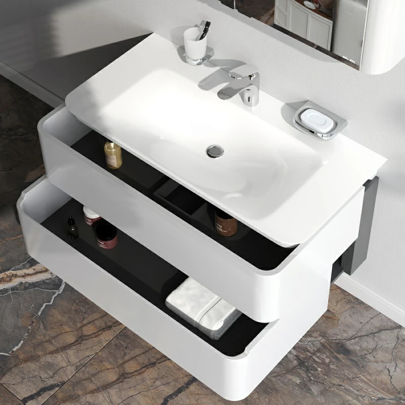 Тумба под раковину 100 AM.PM Sensation M30FHX1002WG подвесная белый глянец