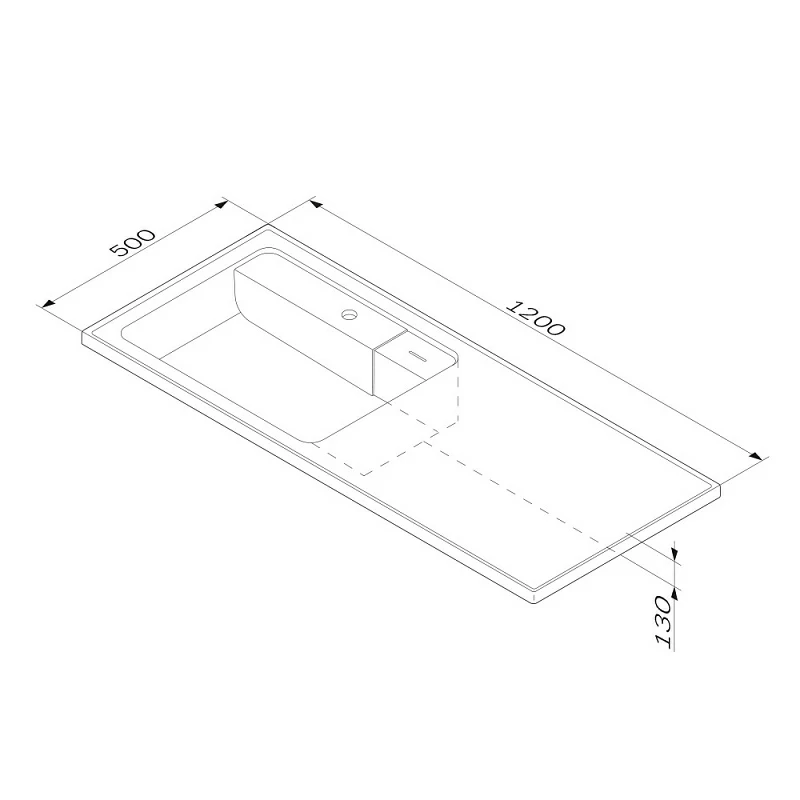 Раковина мебельная 120 AM.PM X-Joy M85AWPL1201WG над стиральной машиной, левая, белая