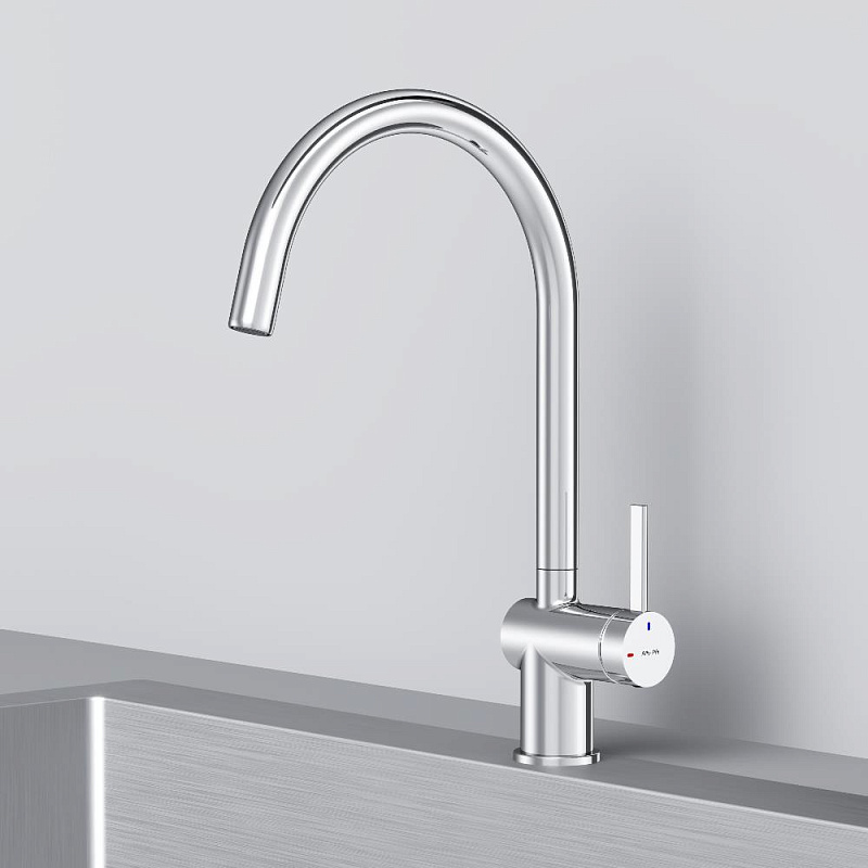 Смеситель для кухни AM.PM Func F8F07000 высокий с С-изливом, хром