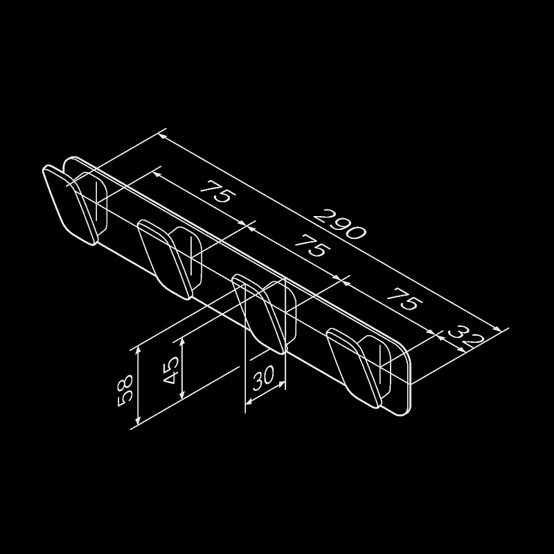 Крючки для полотенец AM.PM Inspire 2.0 A50A35922 черный, 4 шт на планке