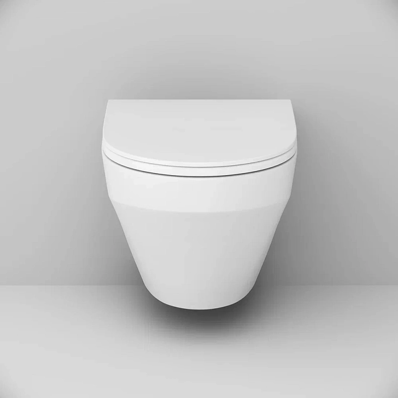 Унитаз подвесной безободковый с инсталляцией AM.PM Inspire IS49001.501700 сиденьем микролифт, белой пневм. клавишей