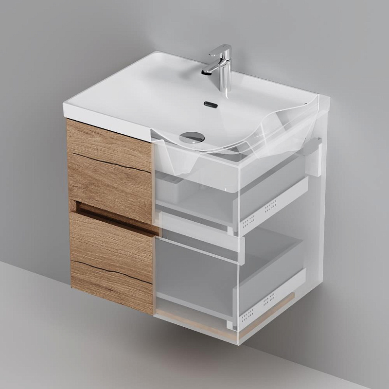 Тумба с раковиной 60 AM.PM Above M9X-FHX0602OF-WCC0600WG подвесная под дерево