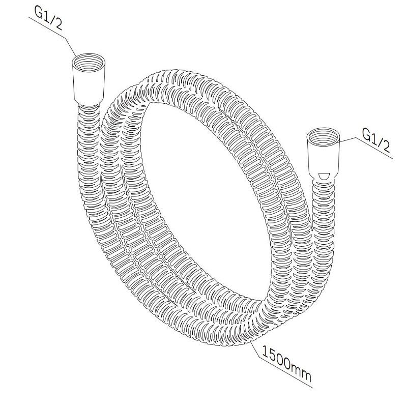 Шланг для душа 1500 AM.PM F0415D00 ребристый, хром