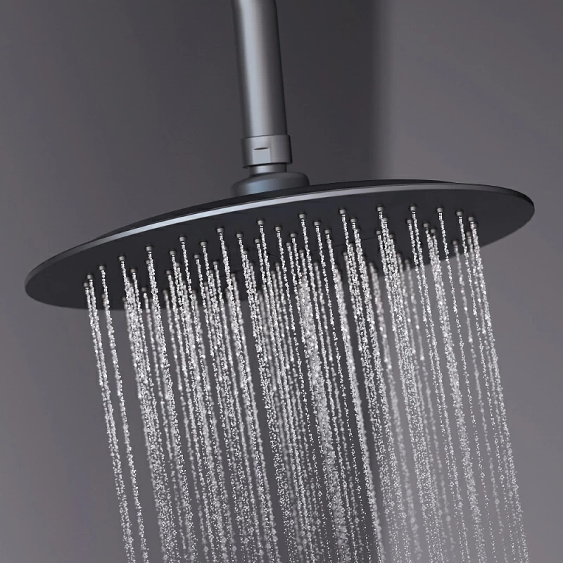 Душевая система Damixa Scandinavian Pure 936780300 стойка с тропическим душем, смесителем, черная матовая