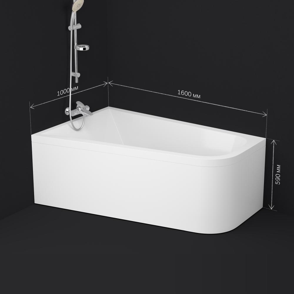 Ванна Spirit W72A-160L100W-A2, Белый