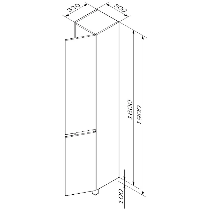 Шкаф-пенал для ванной 30 AM.PM Gem S M91CSR0306GM напольный правый графит