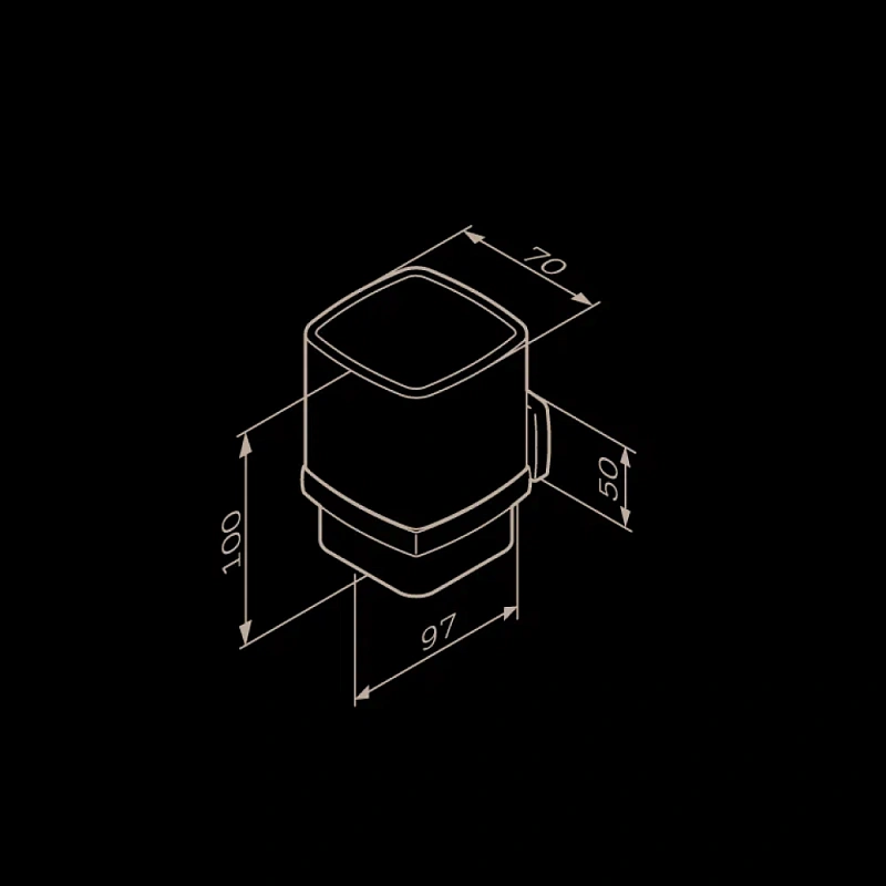 Стакан для зубных щеток настенный AM.PM Gem A9034322 стеклянный, черный