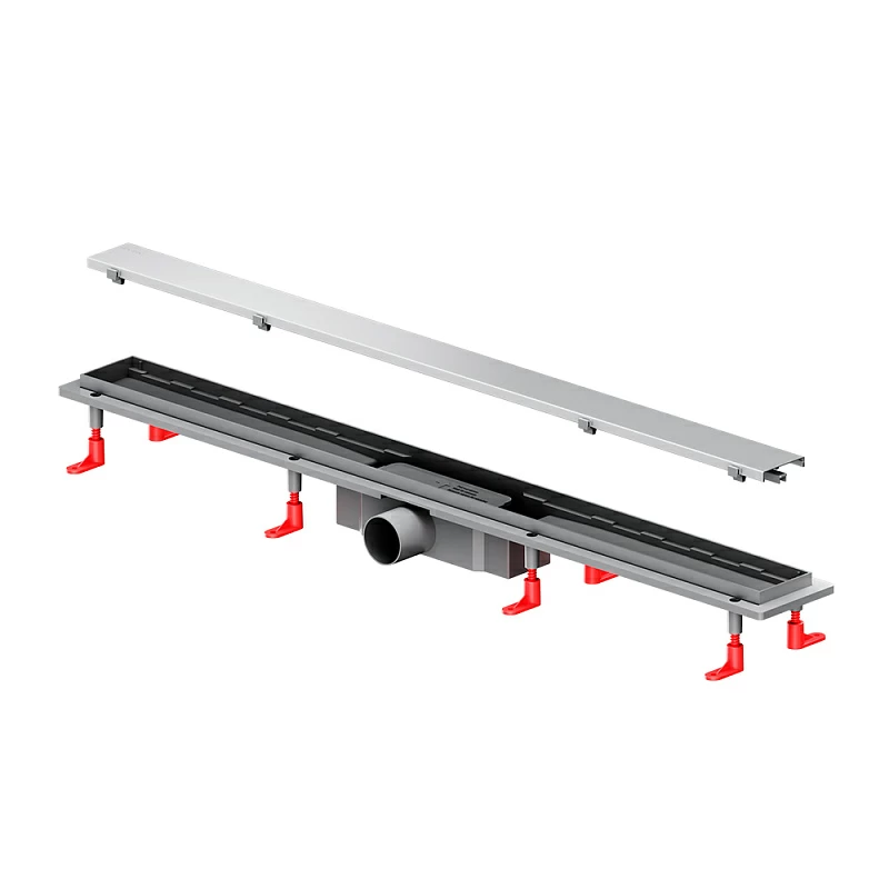 Душевой трап (лоток) 90 AM.PM PrimeFlow W02SC-U11-090-04SB комбинированный затвор со стальной матовой решеткой под плитку