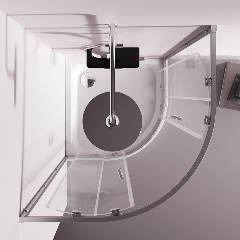 Душевое ограждение без поддона 90x90 AM.PM Above W9XG-401-9090-MT профиль серебристый