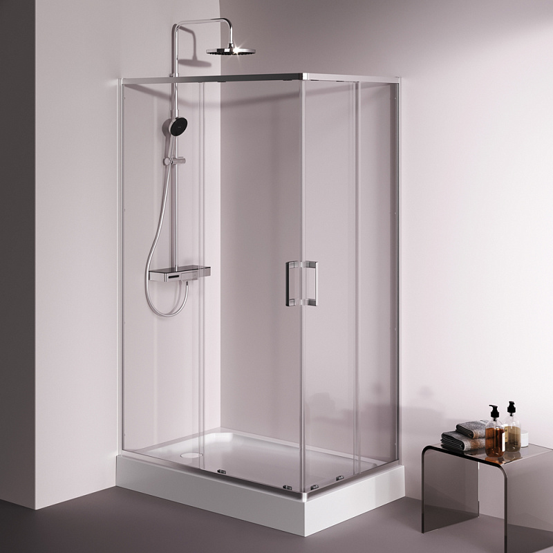 Душевое ограждение без поддона 120x80 AM.PM Above W9XG-403-12080-MT профиль серебристый