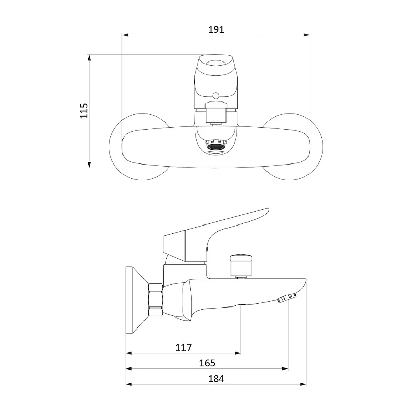 Смеситель для ванны и душа Damixa Jupiter 771000001 хром