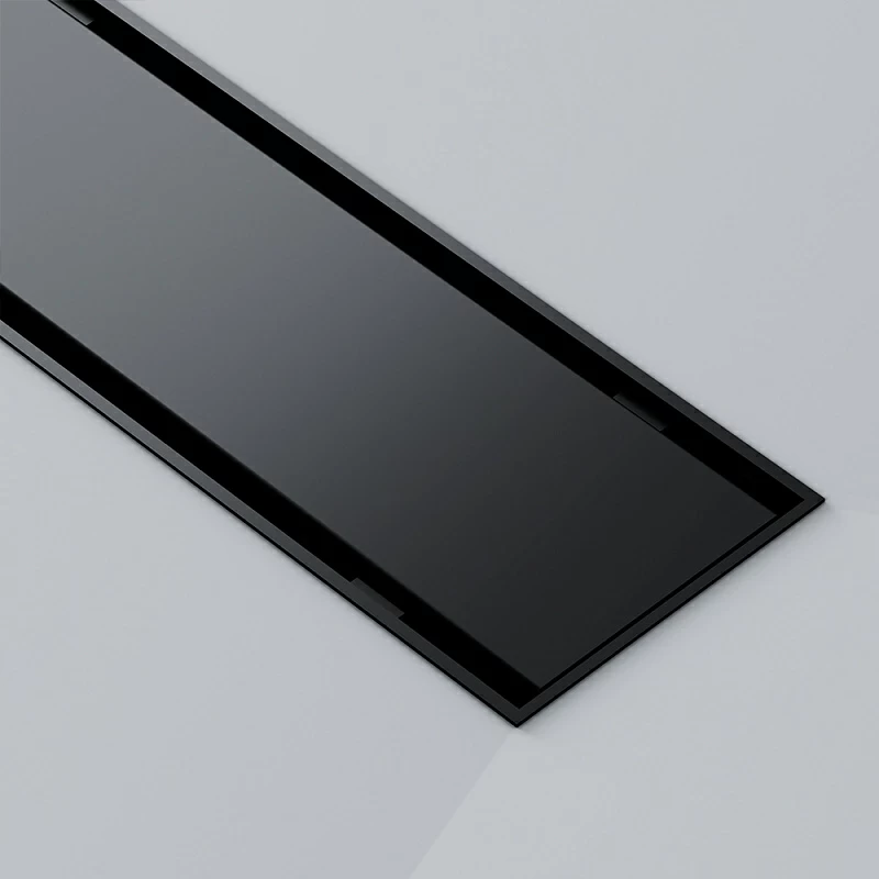 Душевой трап (лоток) 80 AM.PM PrimeFlow W02SC-U11-080-04BM комбинированный затвор с черной матовой решеткой под плитку