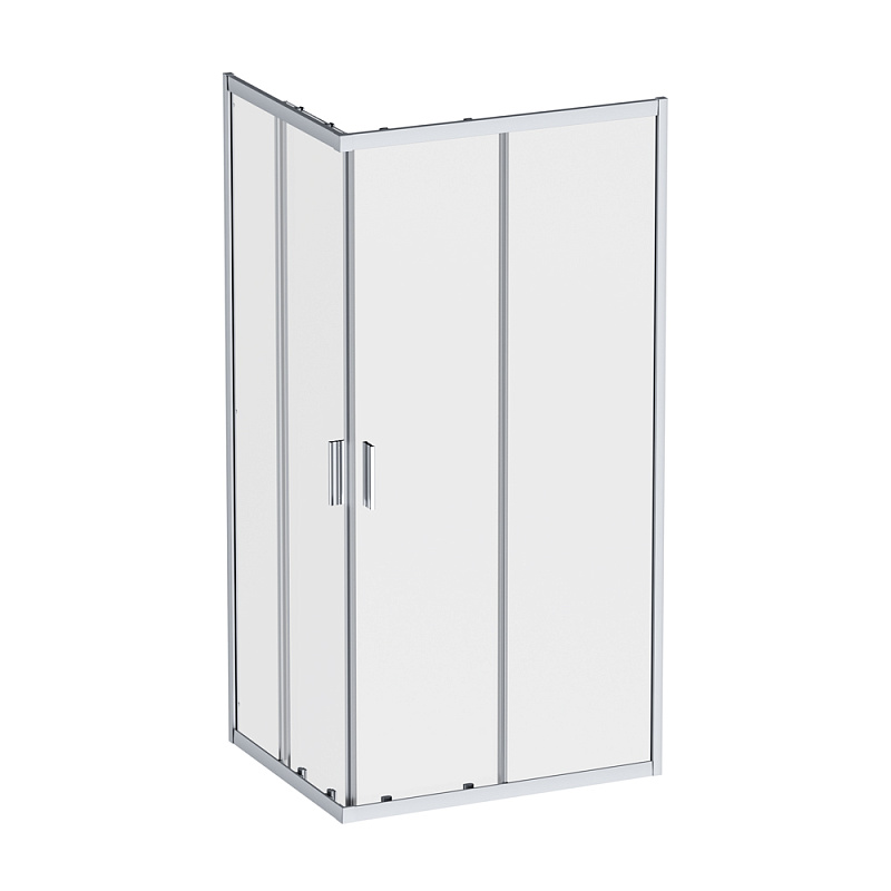 Душевое ограждение без поддона 100x80 AM.PM Gem W90G-403-100280-MT профиль серебристый