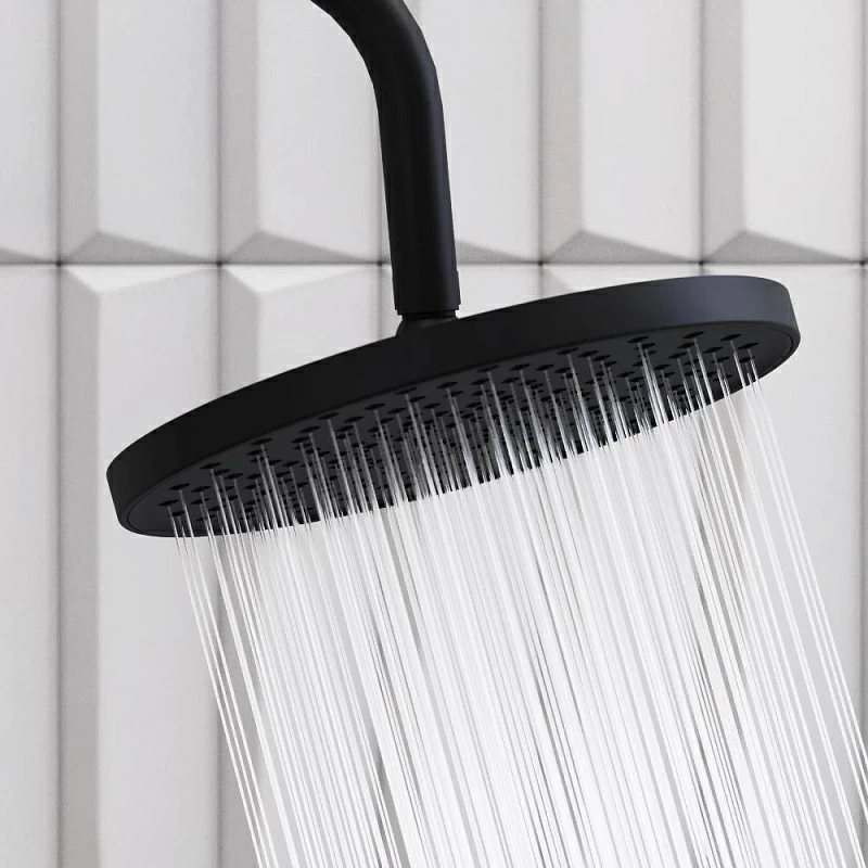 Душевая система Damixa Apollo 947730300 стойка с тропическим душем, изливом, черная