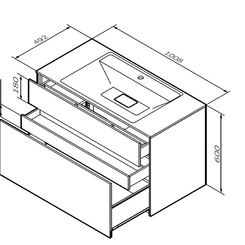 Тумба под раковину 100 AM.PM Inspire 2.0 M50AFHX1003EGM подвесная серая матовая