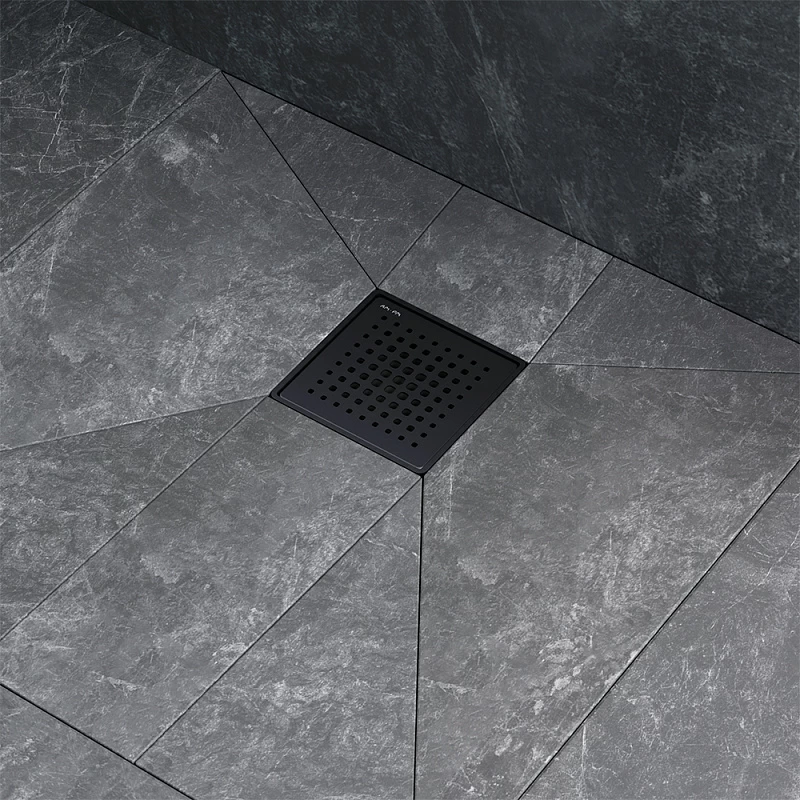 Душевой трап 10x10 AM.PM PrimeFlow W02BD-P11-010-01BM гидрозатвор с черной матовой решеткой