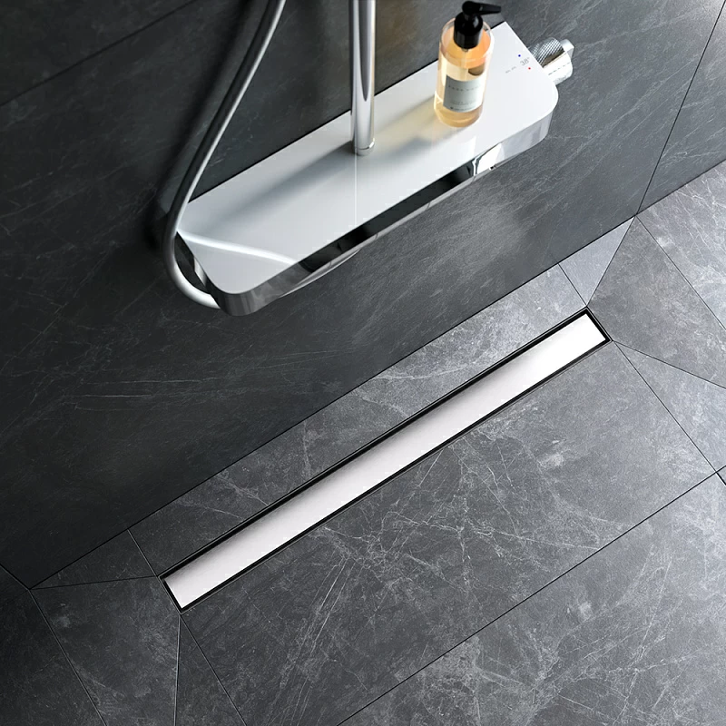 Душевой трап (лоток) 80 AM.PM MasterFlow W01SC-U11-080-04SB комбинированный затвор со стальной матовой решеткой под плитку