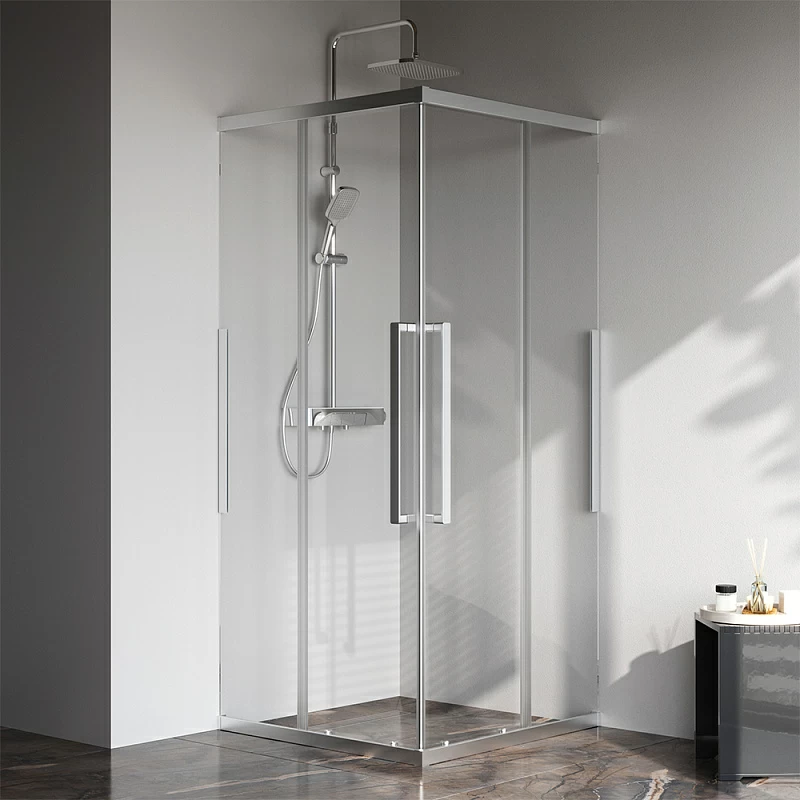 Душевое ограждение без поддона 90x90 AM.PM Func W84G-403-9090-MT профиль серебристый