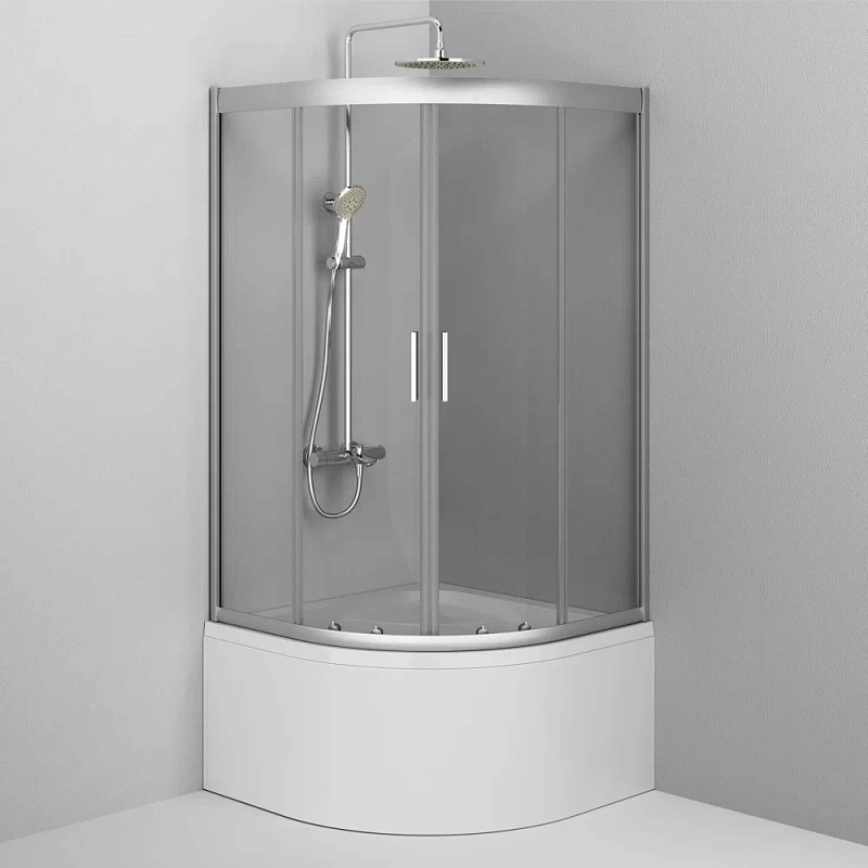 Душевое ограждение без поддона 90x90 AM.PM Gem W90G-401A090WT профиль серебристый