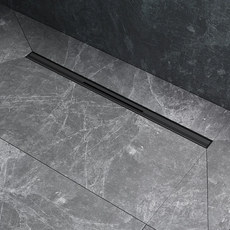 Душевой трап (лоток) 60 AM.PM MasterFlow Slim W01SC-S11-060-05BM комбинированный затвор с черной матовой решеткой