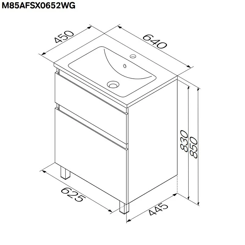 Тумба под раковину 65 AM.PM X-Joy M85AFSX0652WG напольная белый глянец