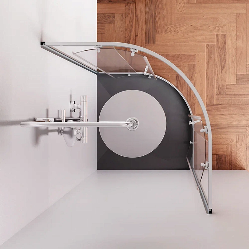 Душевое ограждение без поддона 80x80 AM.PM X-Joy W88G-205-080MT64 профиль серебристый