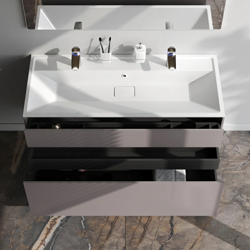 Тумба под раковину 120 AM.PM Inspire 2.0 M50AFHX1203EGM подвесная серая матовая