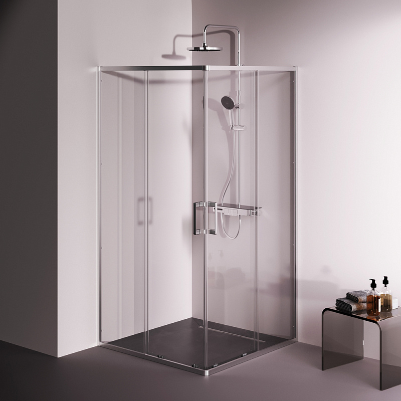 Душевое ограждение без поддона 100x100 AM.PM Above W9XG-403-100100-MT профиль серебристый