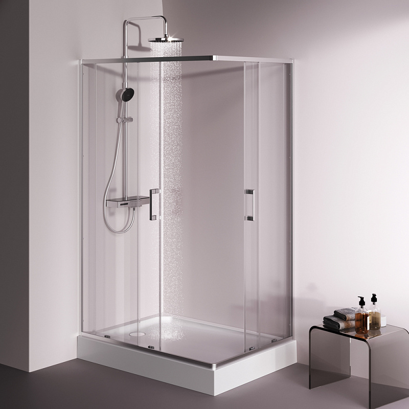 Душевое ограждение без поддона 120x90 AM.PM Above W9XG-403-12090-MT профиль серебристый