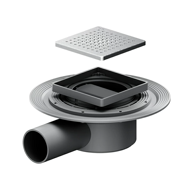 Душевой трап 10x10 AM.PM MasterFlow W01BD-P11-010-01SB комбинированный затвор со стальной матовой решеткой