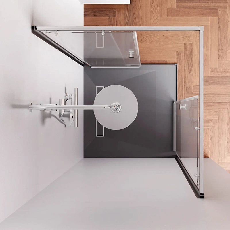 Душевое ограждение без поддона 90x90 AM.PM X-Joy W94G-403-9090-MT1K профиль серебристый