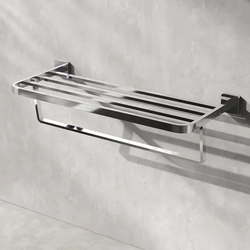 Полка для полотенец AM.PM Func A8F37700 с вешалкой, хром