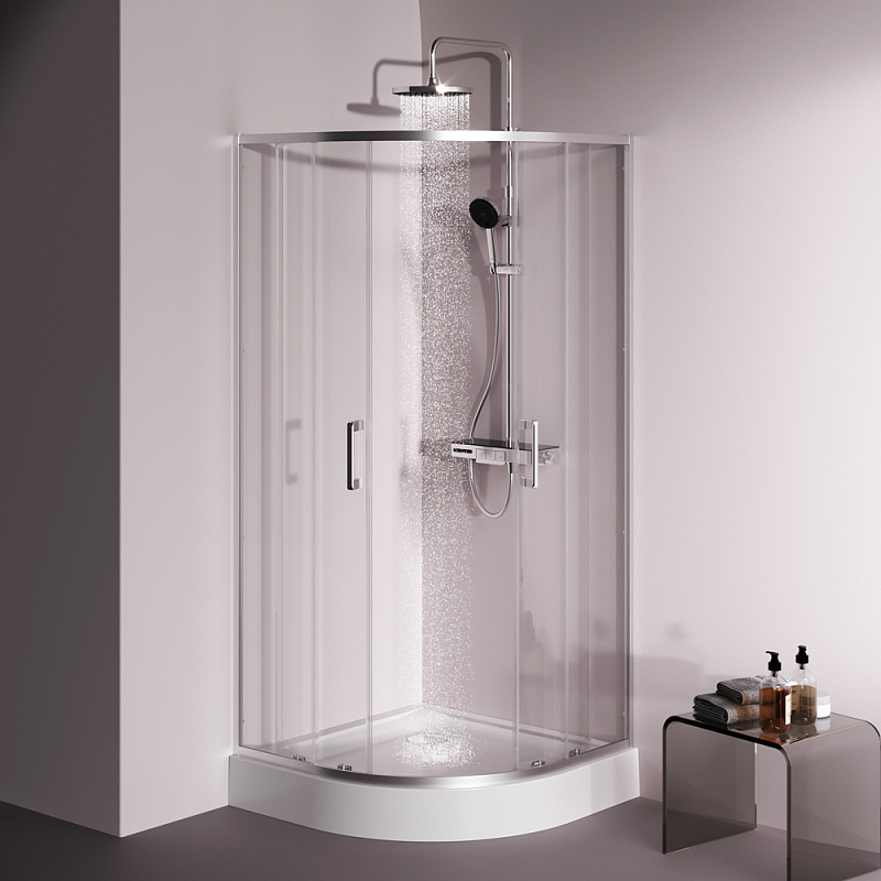 Душевое ограждение без поддона 90x90 AM.PM Above W9XG-401-9090-MT профиль серебристый