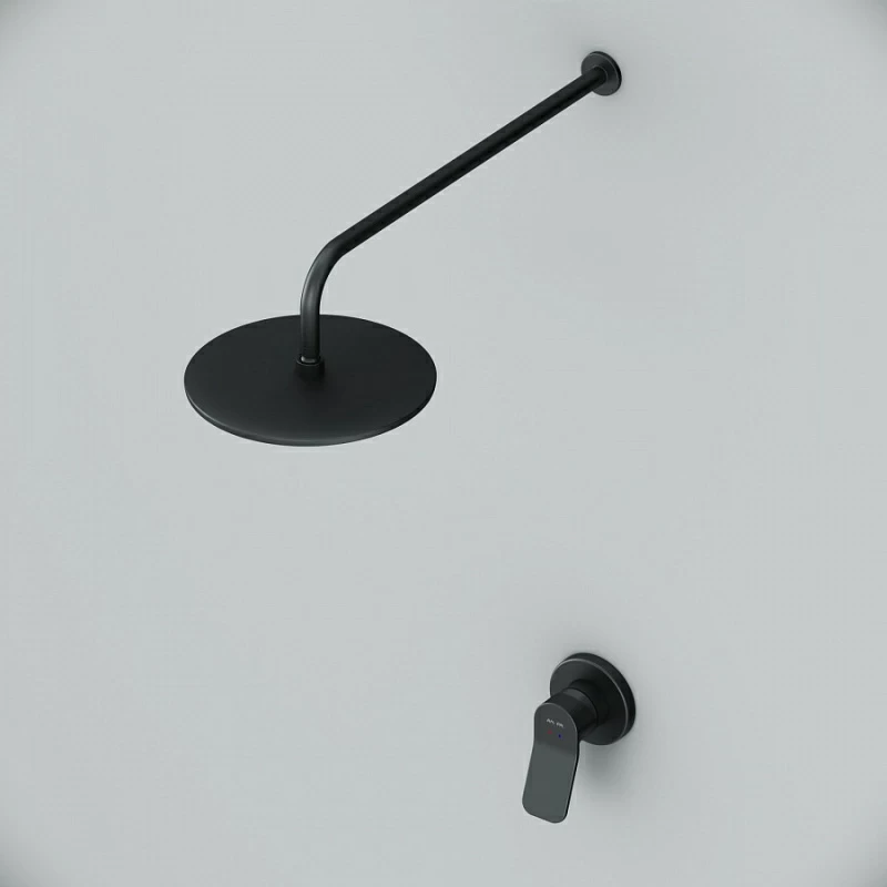 Встраиваемая душевая система AM.PM X-Joy FB85A2R002 черная: тропический верхний душ