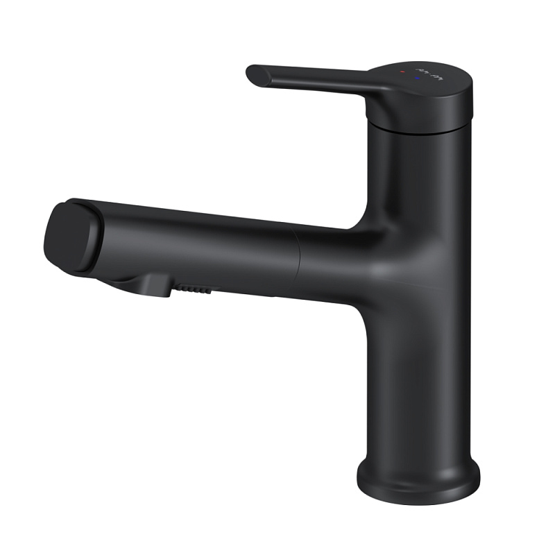 Смеситель для раковины (умывальника) AM.PM X-Joy S F85B02922 с выдвижным изливом, черный