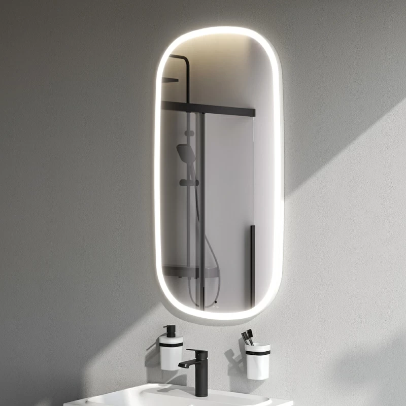 Зеркало с подсветкой в ванную закругленное 55 AM.PM Func M8FMOX0551WGH сенсорное