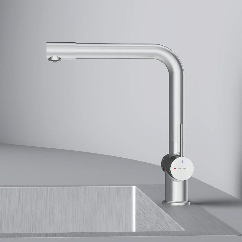 Смеситель для кухни AM.PM Func F8F05711 высокий с L-изливом с каналом для питьевой воды, сатин