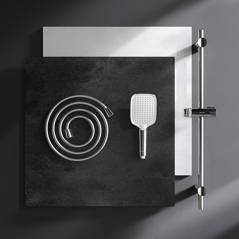 Душевой гарнитур AM.PM Func F018F000 штанга, шланг, лейка 3 режима, хром