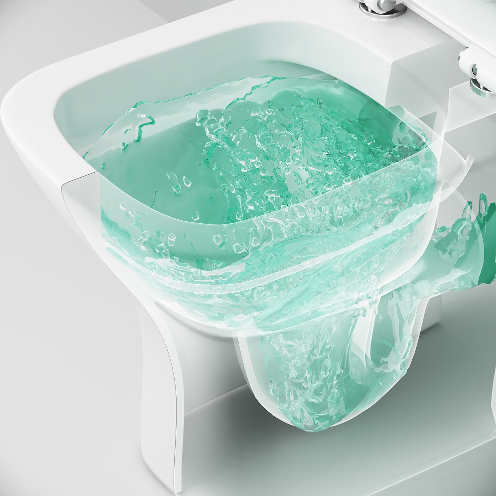 Унитаз-компакт без ободка с сиденьем микролифт Gem C908601SC, Белый