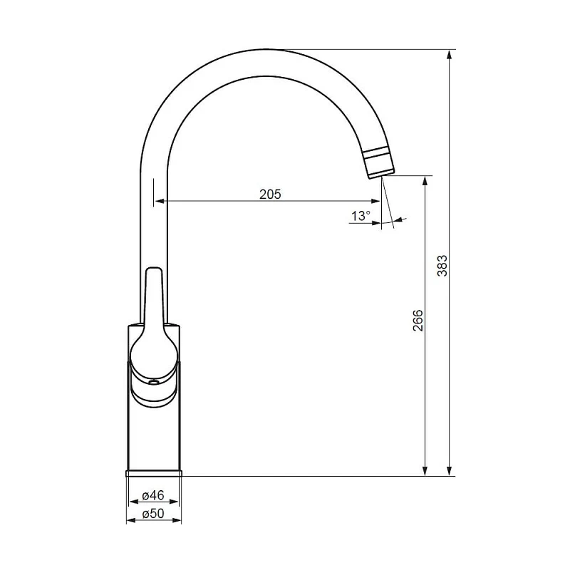 Смеситель для кухни Damixa Eclipse 310721300 высокий с каналом питьевой воды, черный