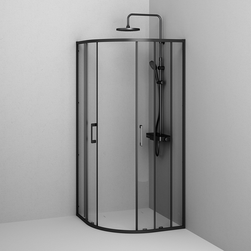 Душевое ограждение без поддона 90x90 AM.PM Above W9XG-401-9090-BT профиль черный