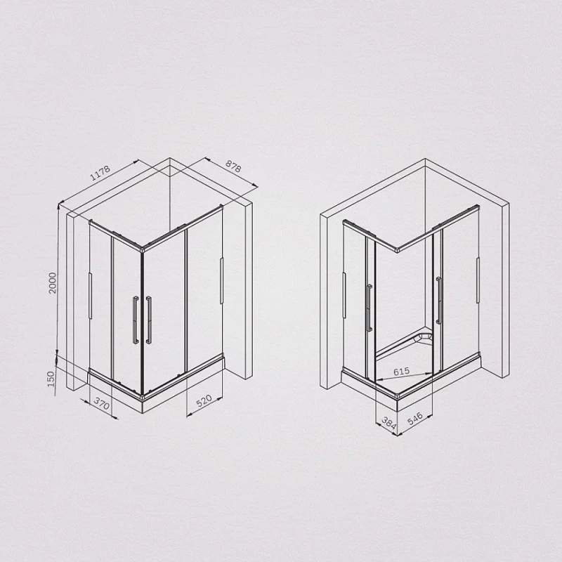 Душевое ограждение без поддона 90x120 AM.PM Func W84G-403-12090-MT профиль серебристый