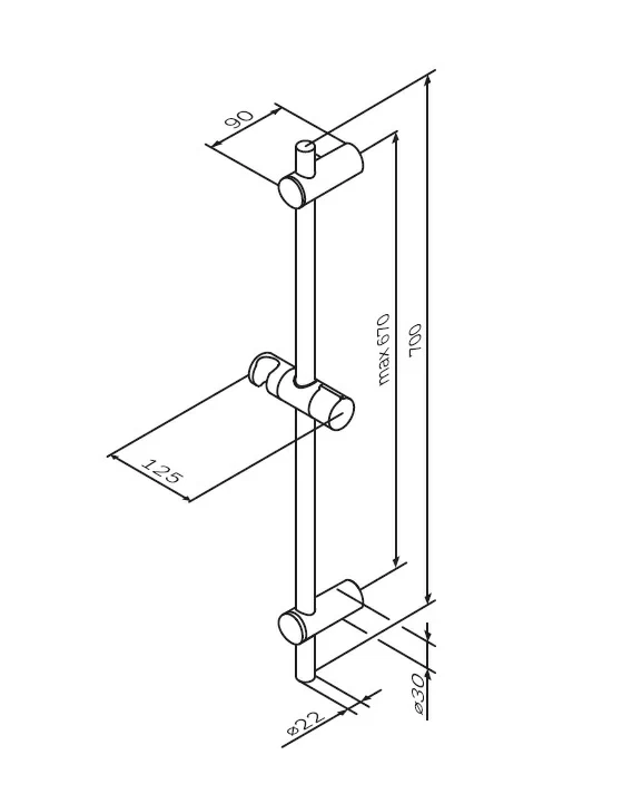 Штанга для душевой лейки AM.PM Gem F0390000 хром