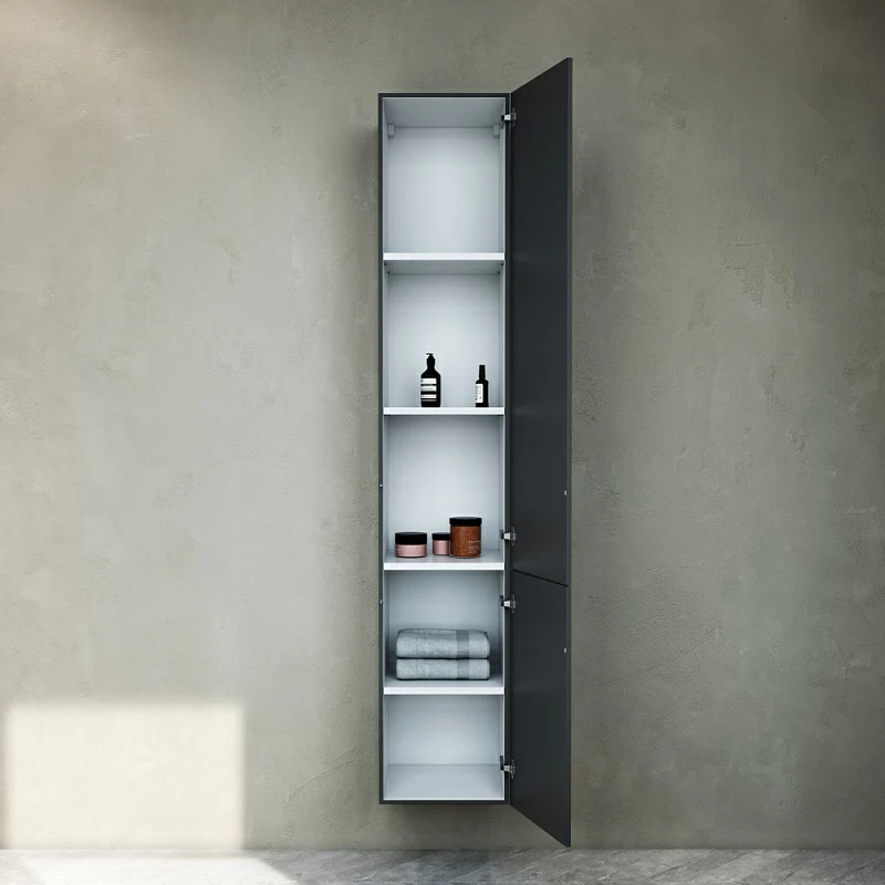 Шкаф-пенал для ванной 30 AM.PM Gem M90CHR0306GM навесной правый графит